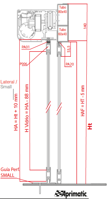 Perfil Small - dimensiones y detalles