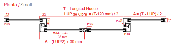 Perfil Small - dimensiones y detalles